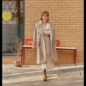 Abane wool double long coat (made in Korea)